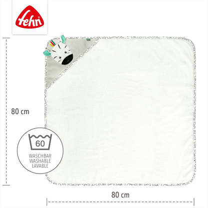 FEHN Πετσέτα Μπάνιου με Κουκούλα Ζέβρα 80 x 80 εκ