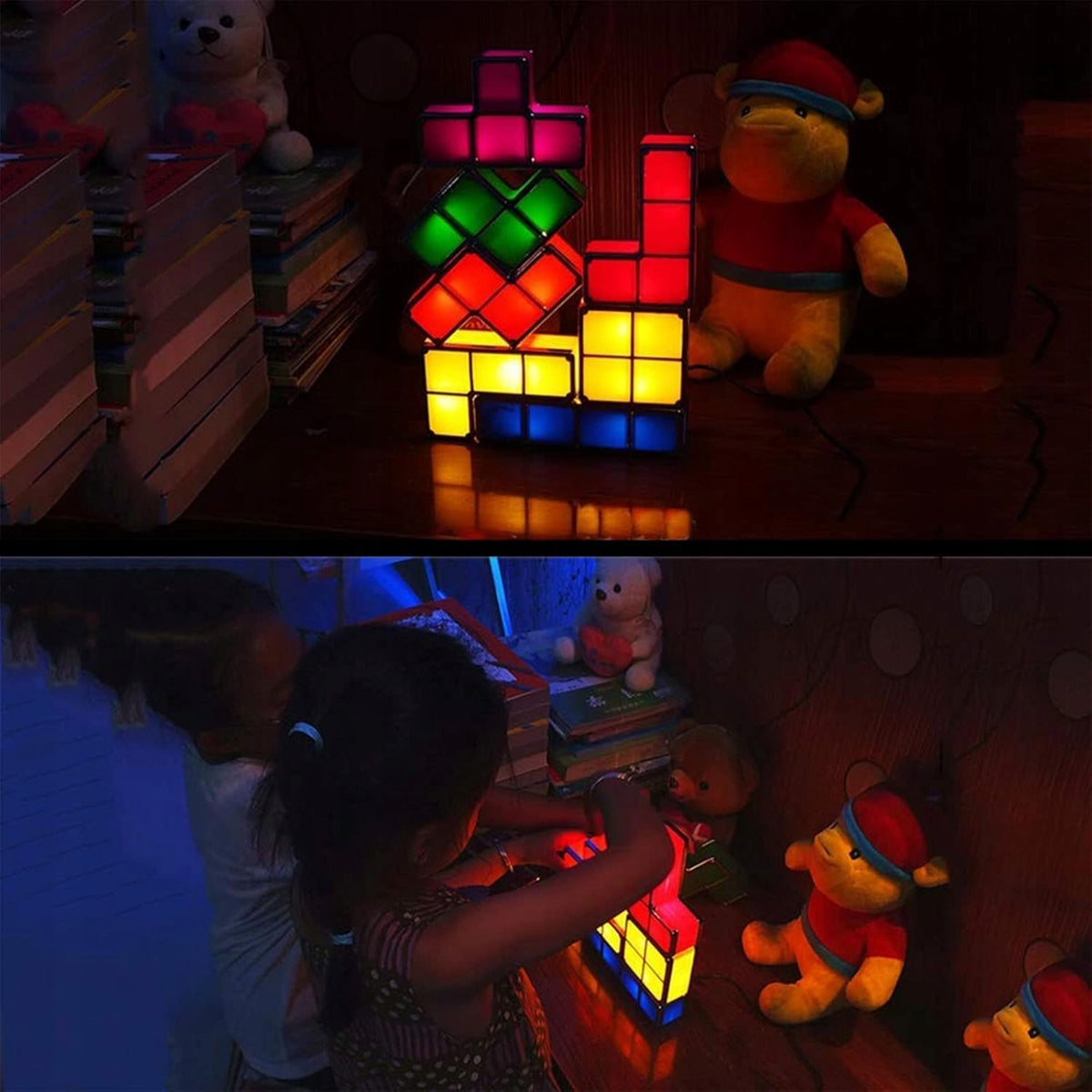 JUSTUP The Magic Block φωτάκι νυκτός LED 7 τεμαχίων, 7 χρωμάτων TETRIS