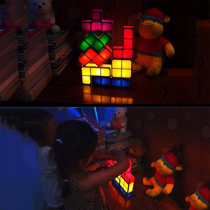 JUSTUP The Magic Block φωτάκι νυκτός LED 7 τεμαχίων, 7 χρωμάτων TETRIS