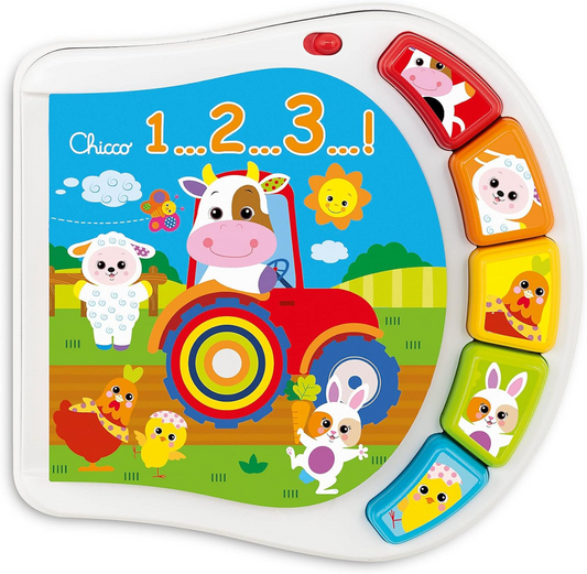 CHICCO Counting Farm ηλεκτρονικό εκπαιδευτικό βιβλίο 19 x 19,5 εκ.