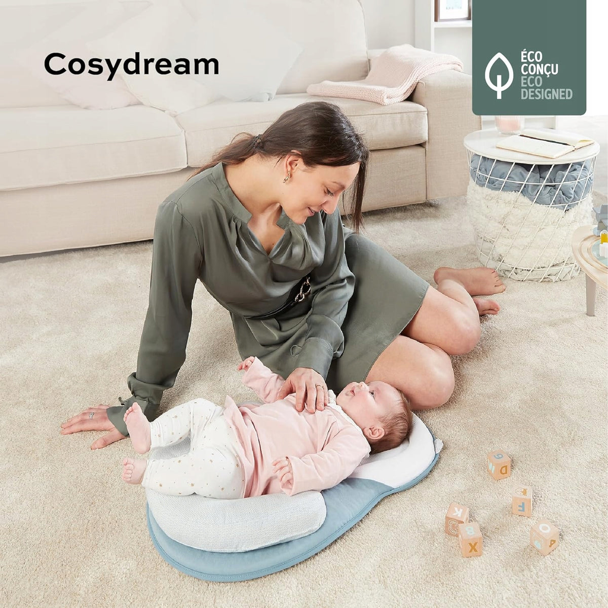 BABYMOOV cosydream poduszka stabilizator dla niemowląt, używany, eco designed, wspiera plecy i główkę dziecka