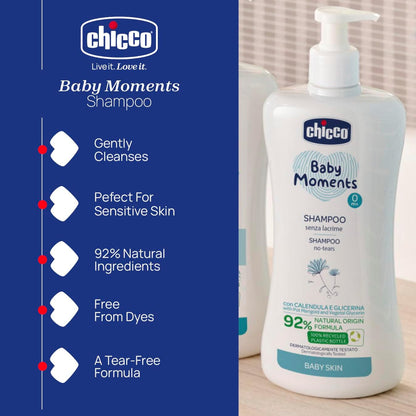 CHICCO BabyMoments σαμπουάν για μαλλιά 500 ml 0 μηνών+