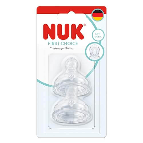 NUK First Choice θηλές μπιμπερό 6m+ Flow Control 2 τεμάχια