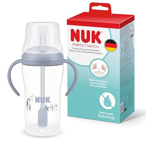 NUK Perfect Match tasse d’apprentissage 260 ml dès 8 mois, bleue