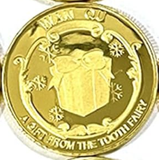 BRADOC Gouden metalen tandenfee munt voor onder het kussen 4 cm CADEAU