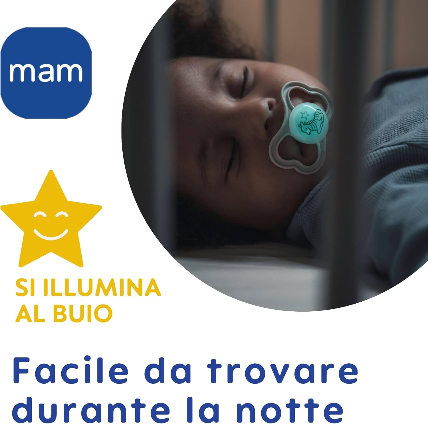 MAM Air Night smoczek uspokajający silikonowy 16 m+ x2 ŚWIECĄCE
