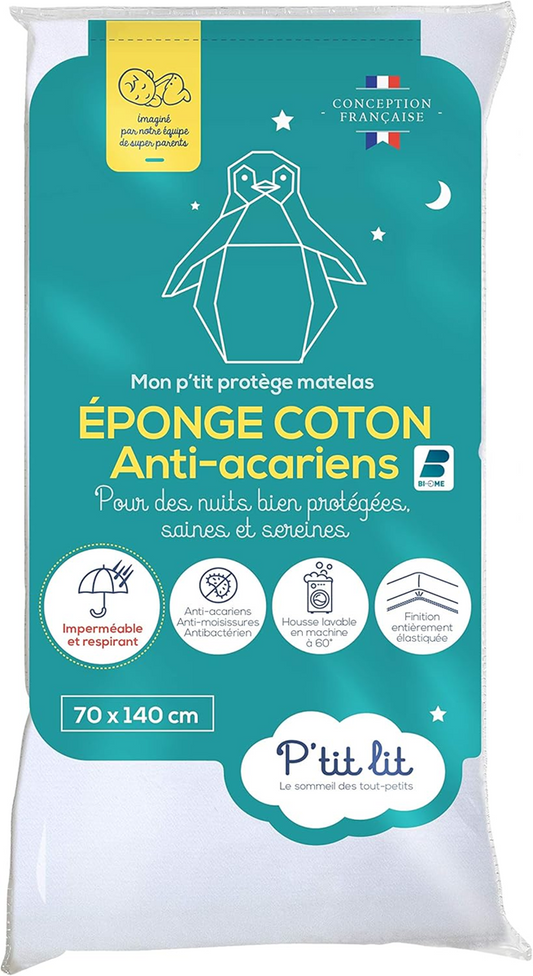 P'TIT LIT αδιάβροχο προστατευτικό στρώματος 70 x 140 κατά των ακάρεων