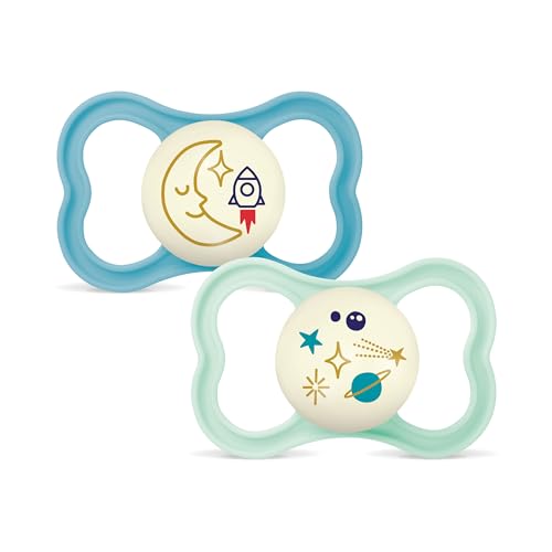 MAM Air Night silicone pacifier x2 16m+ GLOW-IN-THE-DARK