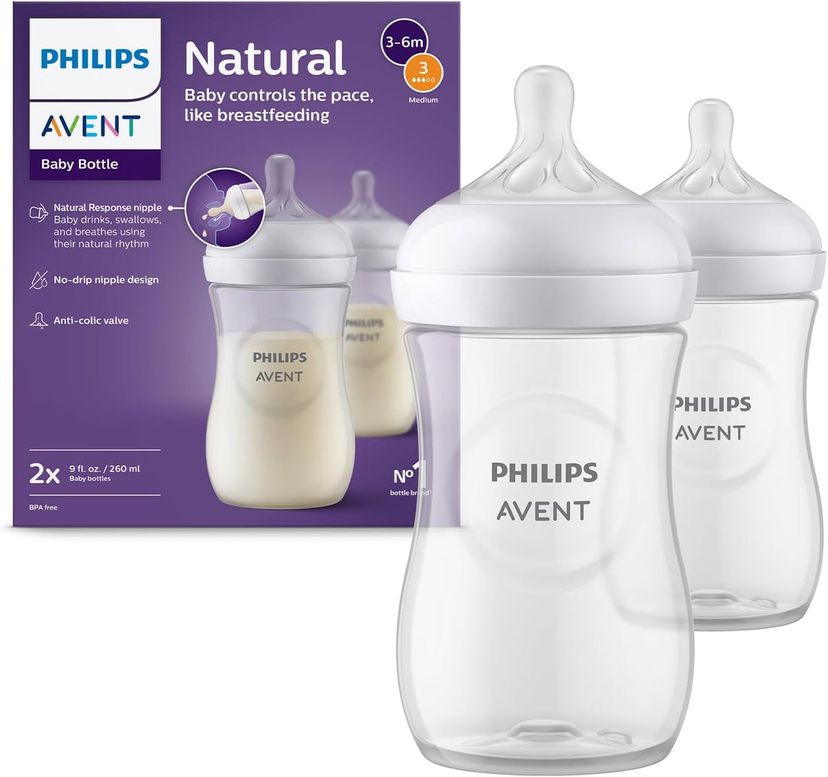 PHILIPS AVENT Natural RESPONSE μπιμπερό 260 ml 1μην+ 2 τεμ.