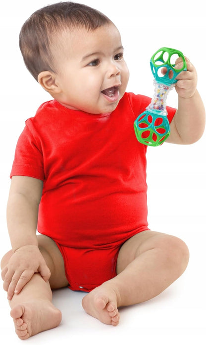 BRIGHT STARTS Oball Shaker hryzadlo s úchytom a hrkálkou 14,5 cm