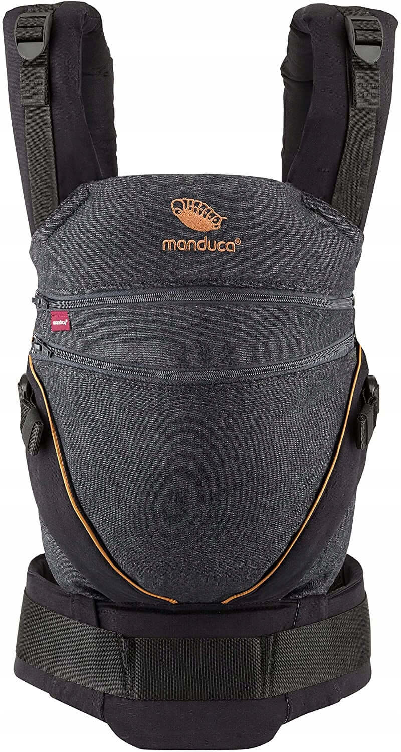 MANDUCA XT nosidełko klamrowe z bawełny organiczne, nosidło manduca XT Organic Cotton denim black/toffee