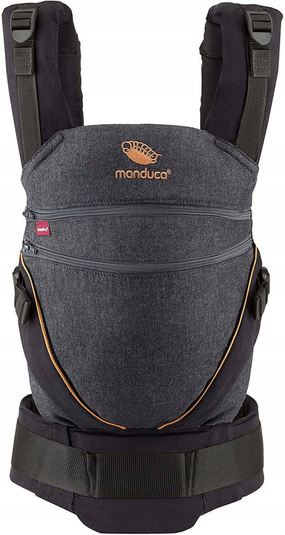 MANDUCA XT nosidełko klamrowe z bawełny organiczne, nosidło manduca XT Organic Cotton denim black/toffee