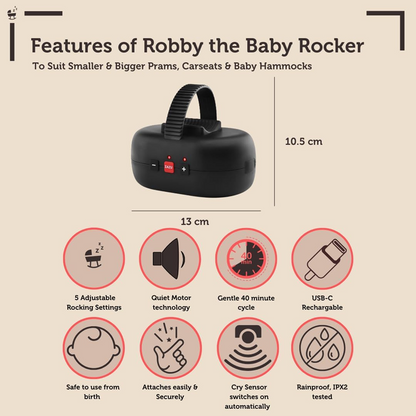 ZAZU Baby Rocker μηχανισμός λικνίσματος καροτσιού με νανούρισμα και Cry Sensor