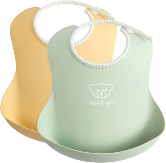 BABYBJORN σαλιάρα σιλικόνης με τσεπάκι x2