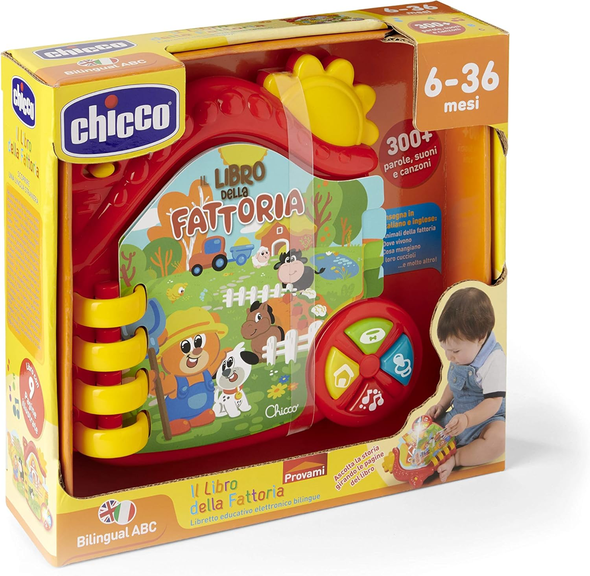 CHICCO Farma elektroniczna książeczka edukacyjna JĘZYK ANGIELSKI i WŁOSKI