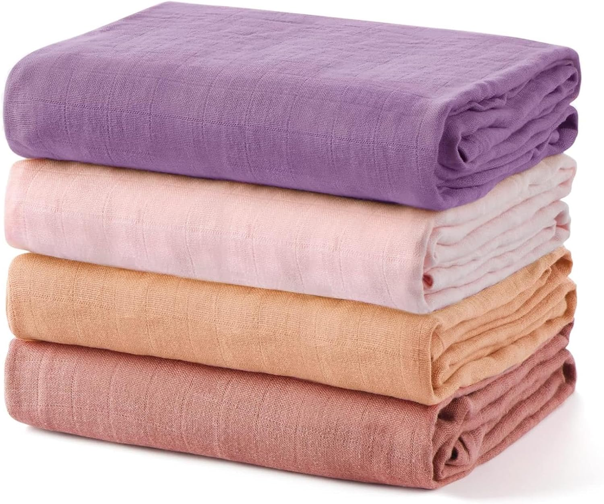 MOMCOZY Μουσελίνες αγκαλιάς x4 μπαμπού βαμβάκι 120x120