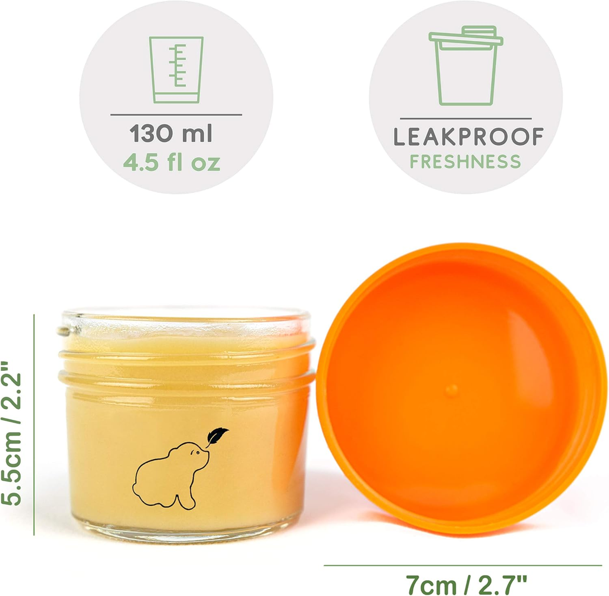BUDDING BEAR γυάλινα δοχεία βάζα 120 ml x 12
