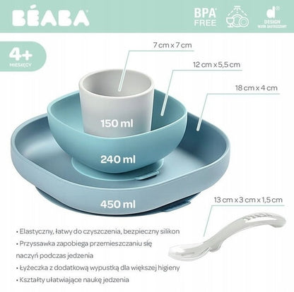 BEABA σετ σκευών σιλικόνης με βεντούζα
