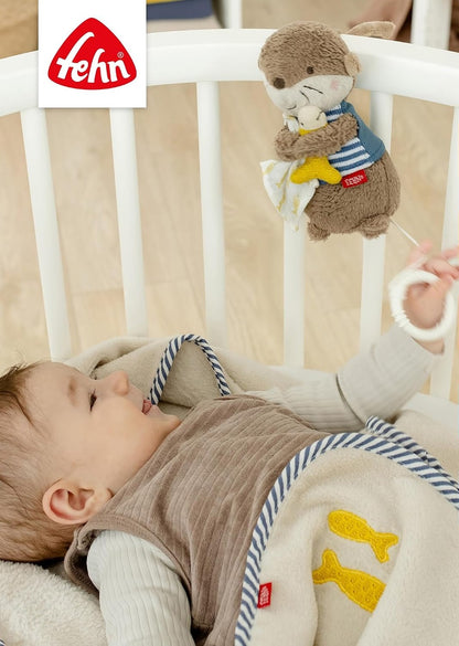 FEHN plyšová závesná hračka s hracou skrinkou VYDRA 17 cm Brahmsova uspávanka