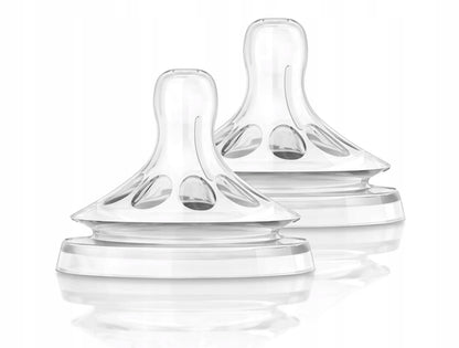PHILIPS AVENT Natural smoczki do butelek 1msc+ x2, bez BPA, antykolkowe