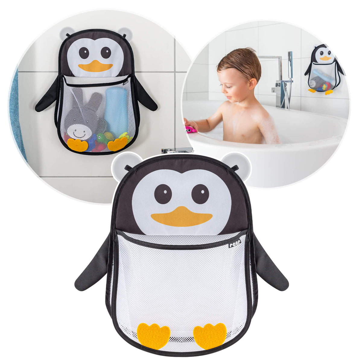 REER MyHappyPingu διχτυωτός οργανωτής μπάνιου με βεντούζες ΠΙΓΚΟΥΙΝΟΣ