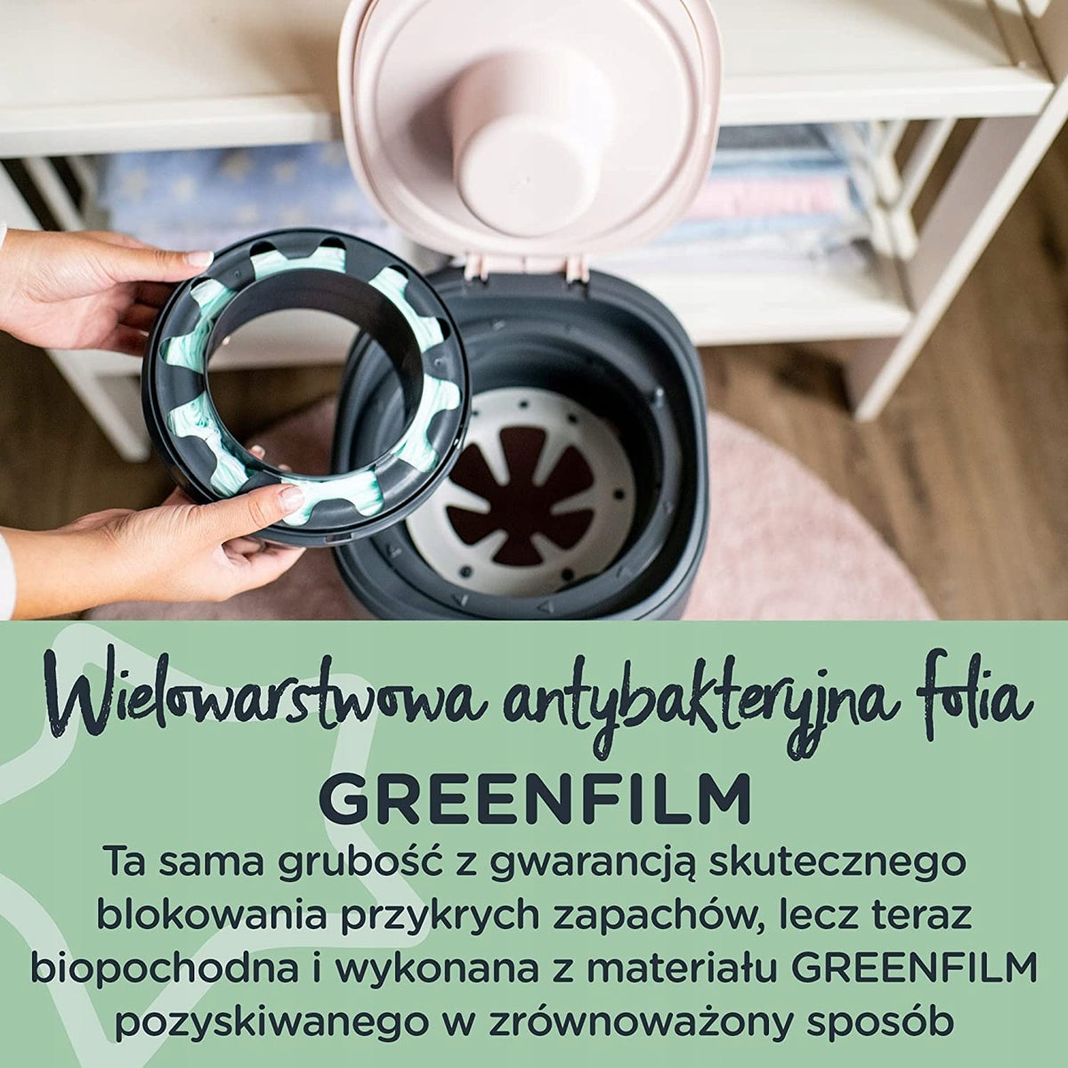 TOMMEE TIPPEE Twist&Click kosz na pieluchy z antybakteryjną folią GREENFILM