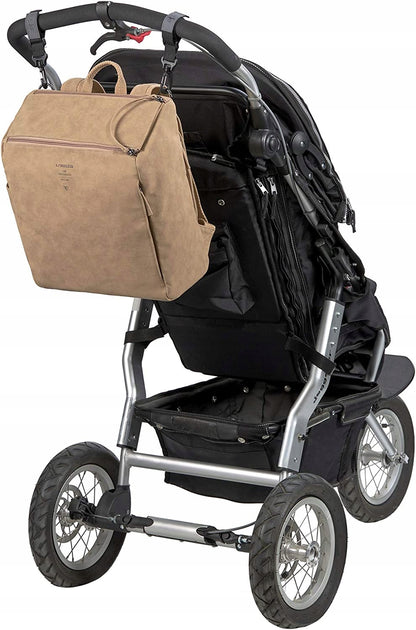 Rucsac geantă LASSIG pentru accesorii TENDER vegan + saltea de înfășat și cârlige
