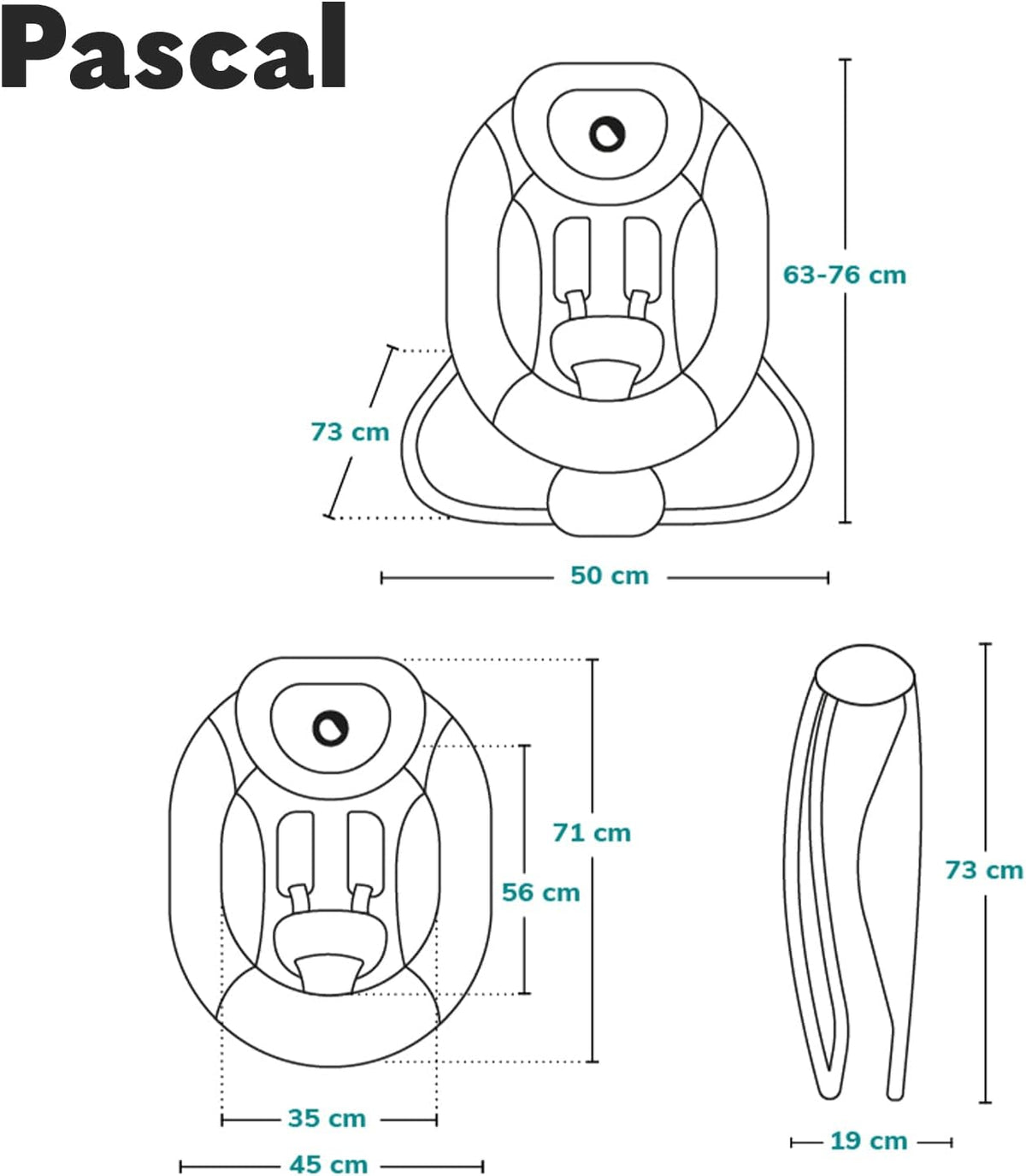 LIONELO PASCAL 2 σε 1 ξαπλώστρα ρηλάξ έως 9 kg μελωδίες + δονήσεις