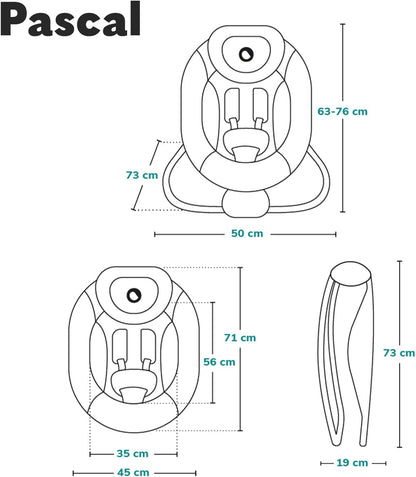 LIONELO PASCAL 2 σε 1 ξαπλώστρα ρηλάξ έως 9 kg μελωδίες + δονήσεις