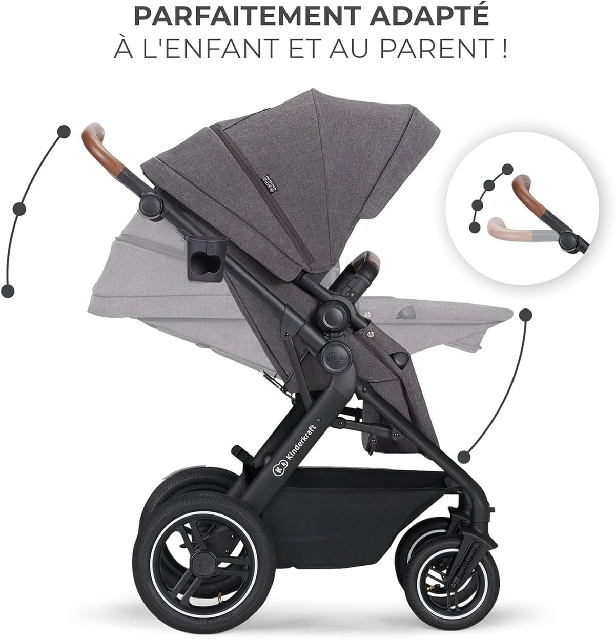 KINDERKRAFT B-TOUR 3 σε 1 πολυλειτουργικό καρότσι έως 22kg + κάθισμα MINK PRO