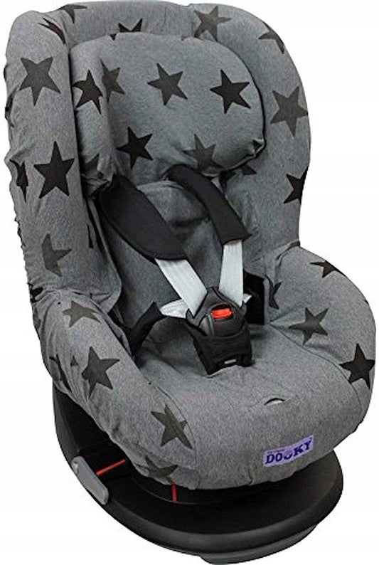 DOOKY Seat Cover 1seat covercolour grey with starssuitable for group 1 seats (9-18kg) - see list on one of the