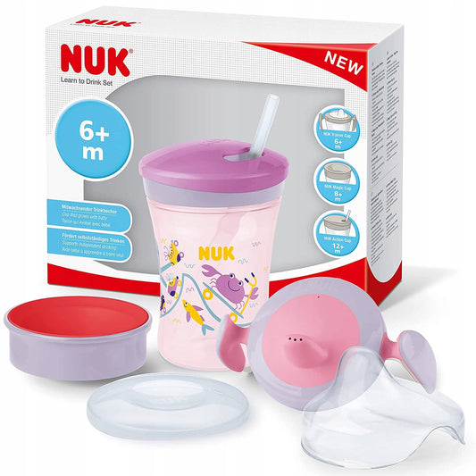 NUK Trinklernset Becher + 3 Aufsätze