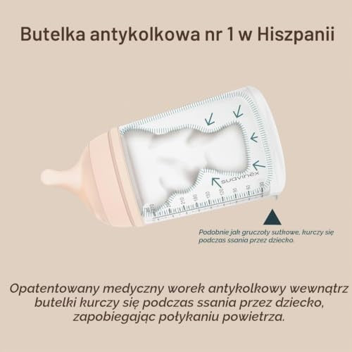 Suavinex Zero Zero αντιαναγωγικό μπιμπερό 270 ml 3m+ μεσαία ροή (M)