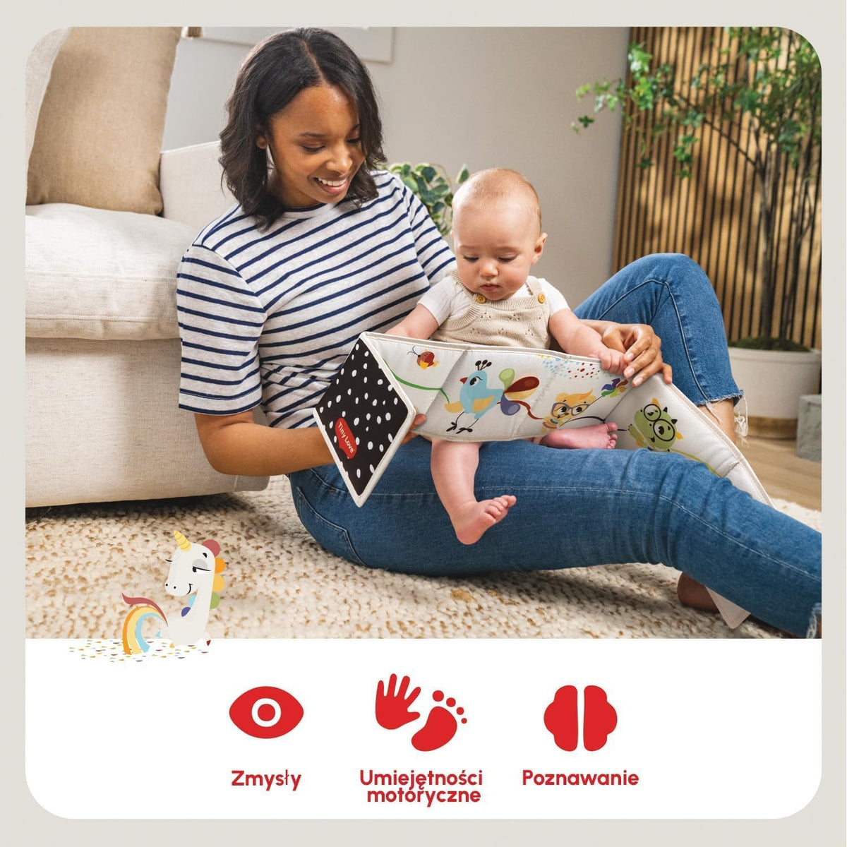 TINY LOVE double-sided sensory book 0+ contrast