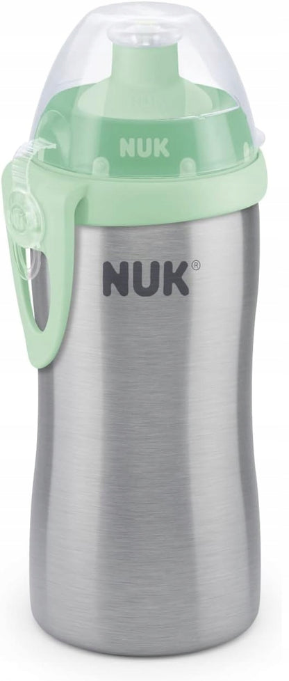 NUK Junior Cup BUTELKA STAL NIERDZEWNA ustnik push-pull 215 ml, zielona, 18 m+