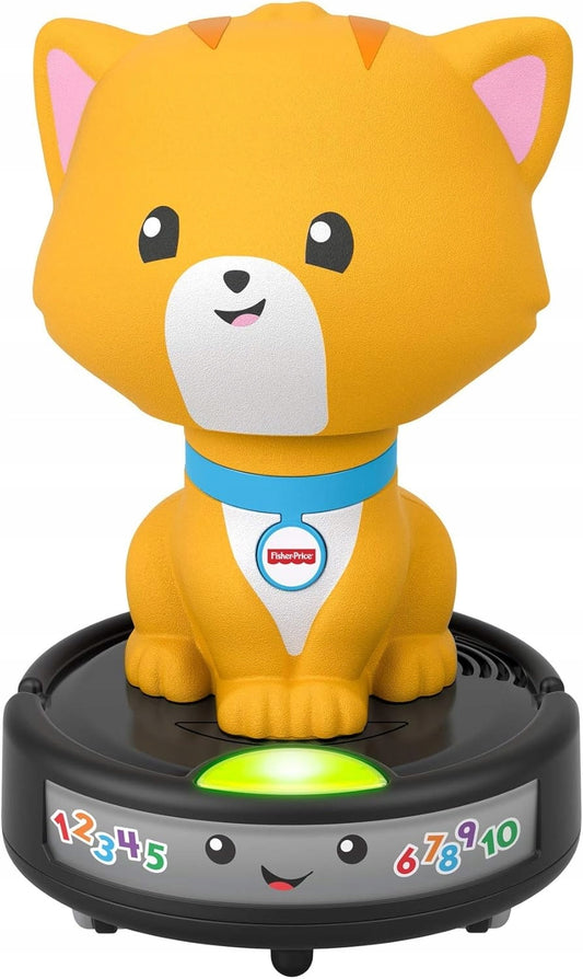 FISHER-PRICE GMX70 pisică care merge pe aspirator robot, melodii și lumini