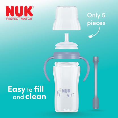 NUK Perfect Match ποτήρι με καλαμάκι 260 ml 8m+
