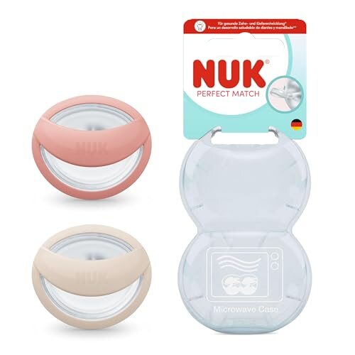 NUK Perfect Match πιπίλες 0-6 μην. 2 τεμ. μπεζ/κόκκινο