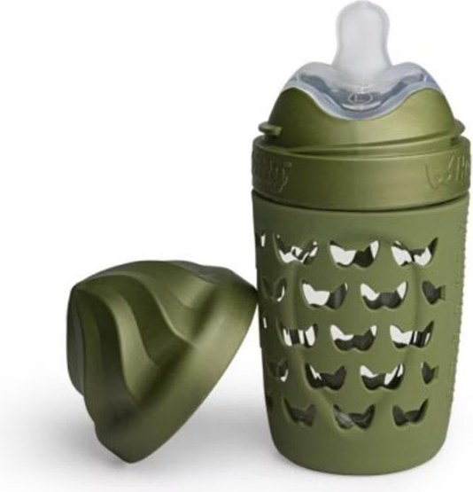 HEROBILITY Hero Eco γυάλινο μπουκάλι με θήκη 220 ml 6 μηνών+ θηλή M