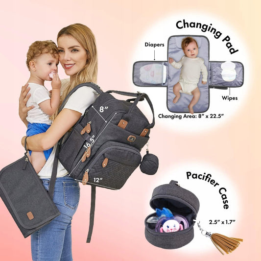 DIKASLON diaper bag backpack with changing pad