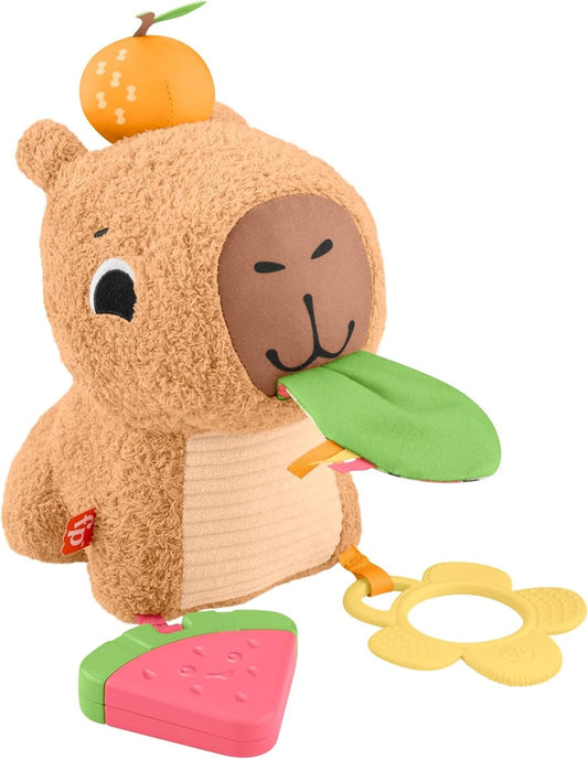 FISHER-PRICE pluszowa sensoryczna kapibara z gryzakiem i grzechotką 23,5 cm