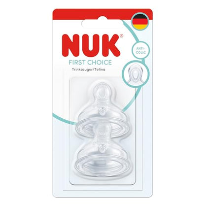 Tetine NUK First Choice pentru biberon, de la 6 luni, Flow Control, 2 buc.