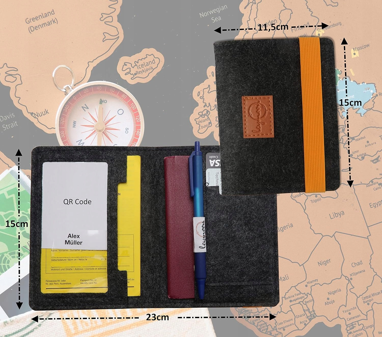 LEYMOON ORGANIZER ETUI na dokumenty kartę szczepień