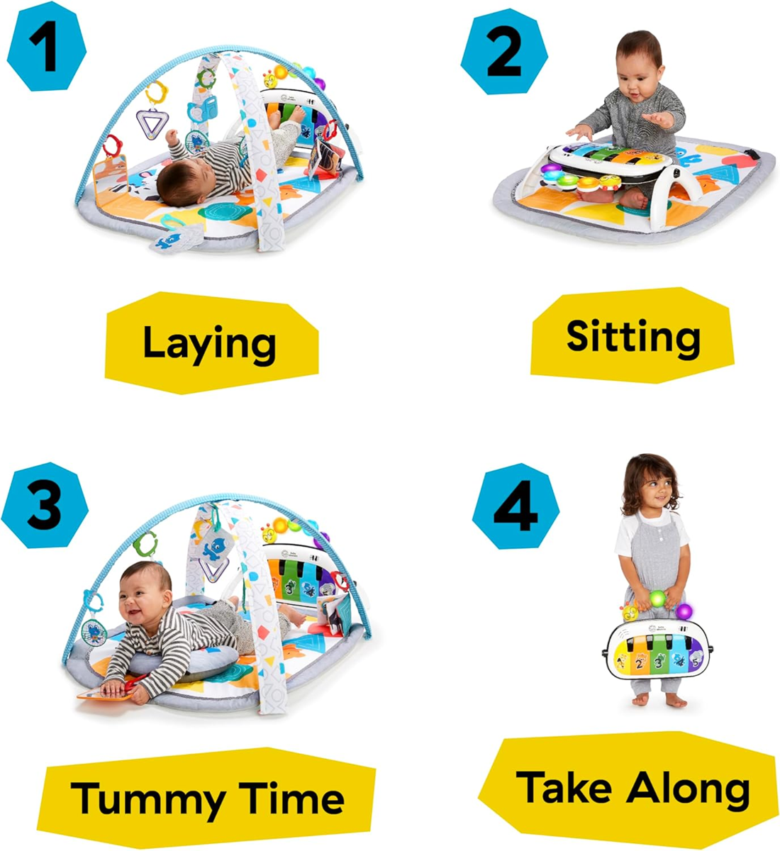 BABY EINSTEIN Kickin' Tunes 4 σε 1 εκπαιδευτικό χαλάκι + παιχνίδια