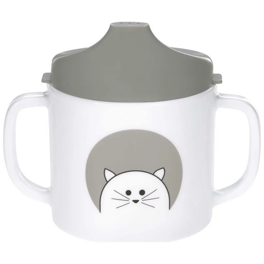 LASSIG Sippy Cup Little Chums Cat hrnek s pítkem 150 ml 6 m+