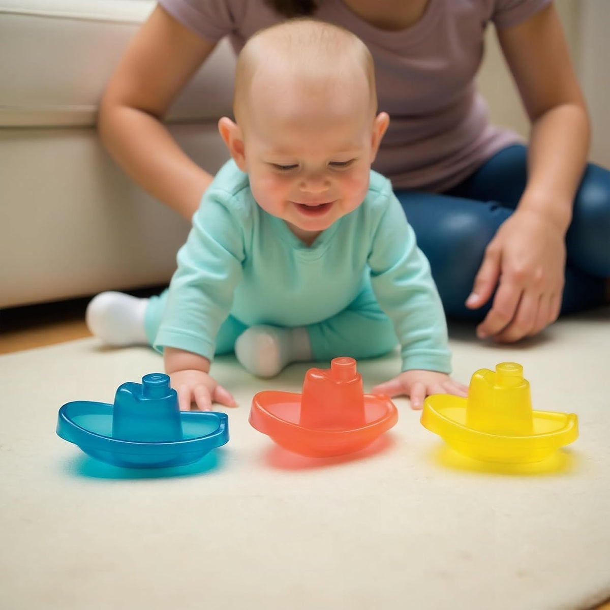 PLAYGRO Bright Baby Boats παιχνίδια μπάνιου 3 καραβάκια 11 cm