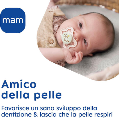 MAM Air Night smoczek uspokajający silikonowy 16 m+ x2 ŚWIECĄCE
