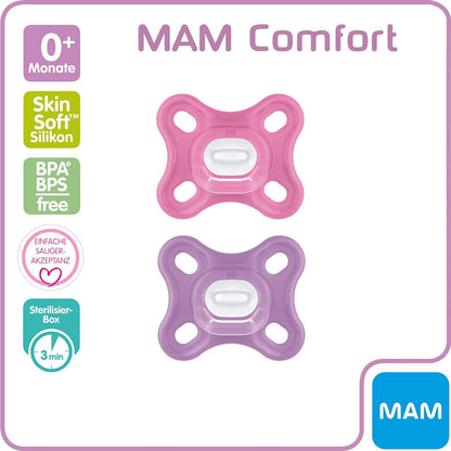 MAM COMFORT smoczek wcześniak noworodek x2 0msc+