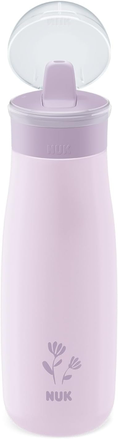 NUK Mini-Me Flip Edelstahlflasche mit Strohhalm und Mundstück 500 ml 12m+