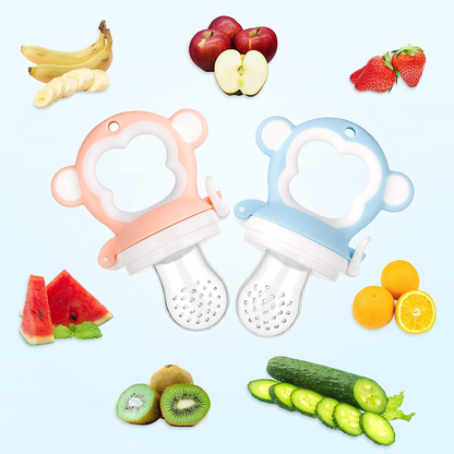 LEADSTAR Gryzak podajnik na owoce 2 sztuki 6 ustników + łyżeczka 90 ml